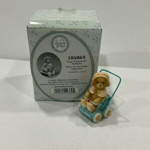 Cherished Teddies Tiny Treasured Teddies Bear in Carriage Figurine w/ box CT3
